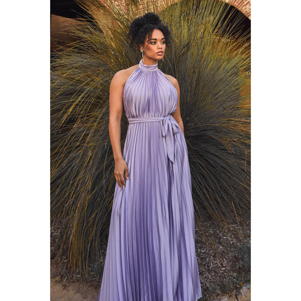 Lulus Impressive Perfection Lavender Satin Pleated Backless Maxi Dress Purple